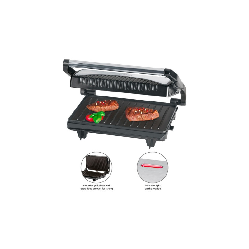 Bomann Kontaktgrill MG 2251 CB(edelstahl/schwarz, 700 Watt)