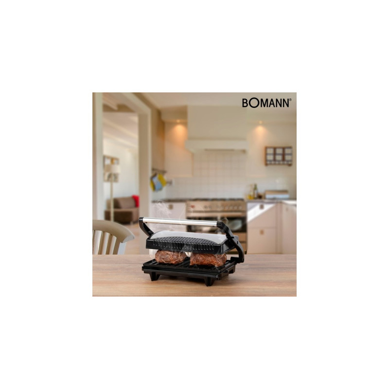 Bomann Kontaktgrill MG 2251 CB(edelstahl/schwarz, 700 Watt)