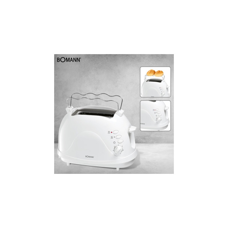 Bomann Toaster TA 246 CB(weiß, 700 Watt, für 2 Scheiben Toast)