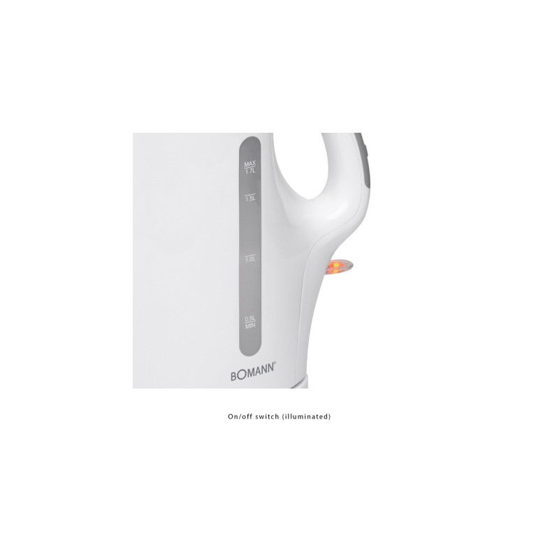 Bomann WK 5011 CB, Wasserkocher(weiß, 1,7 Liter)