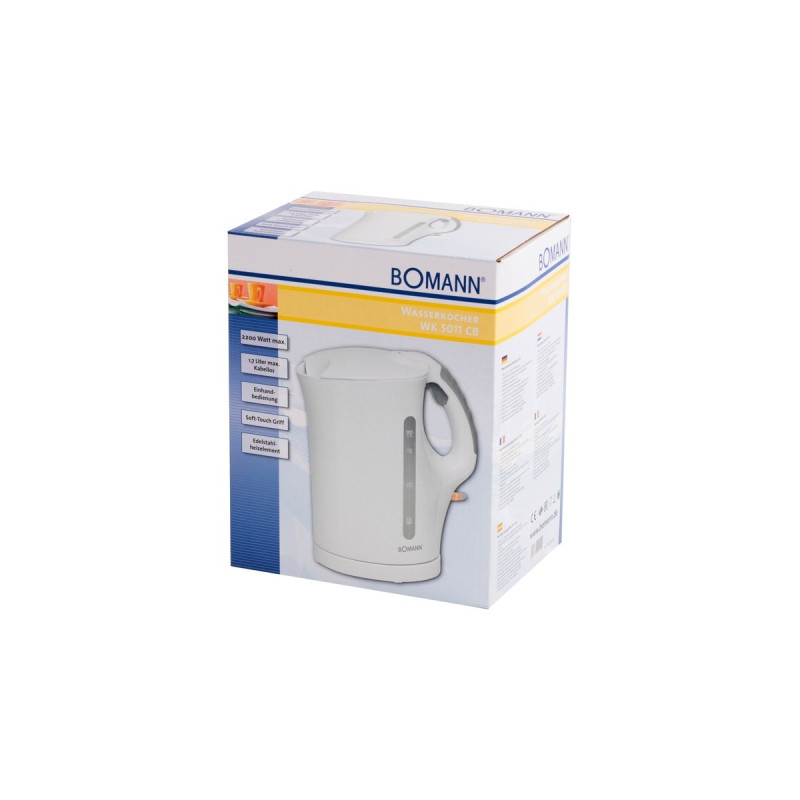 Bomann WK 5011 CB, Wasserkocher(weiß, 1,7 Liter)