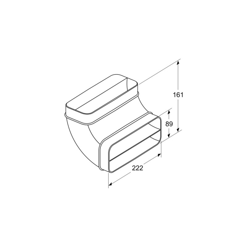 Bosch 90° Flachkanalbogen HEZ9VDSB2, Rohr(schwarz, vertikal, männlich)
