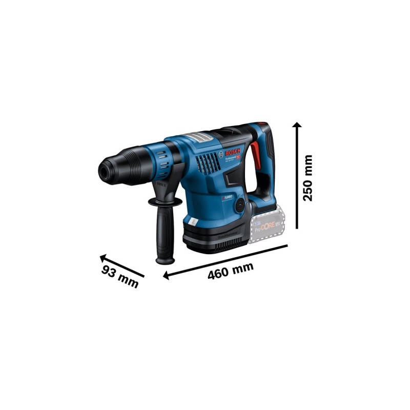Bosch Akku-Bohrhammer BITURBO GBH 18V-36 C Professional solo(blau/schwarz, ohne Akku und Ladegerät, Bluetooth Modul, im Koffer)