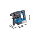 Bosch Akku-Bohrhammer GBH 18V-22 Professional solo, 18Volt(blau/schwarz, ohne Akku und Ladegerät)