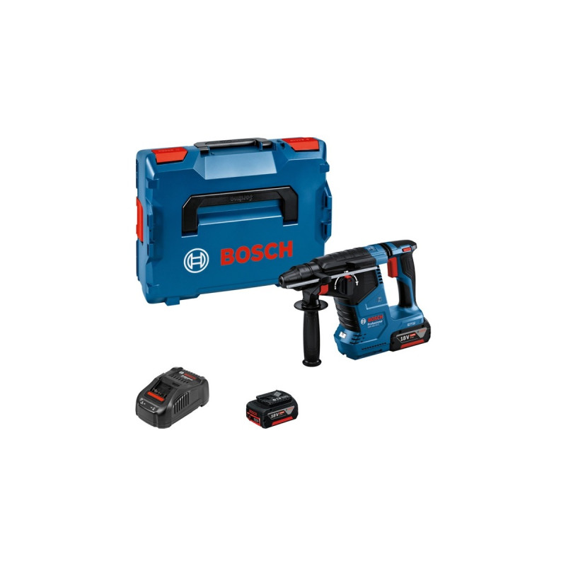 Bosch Akku-Bohrhammer GBH 18V-24 C Professional, 18Volt(blau/schwarz, 2x Li-Ionen Akku 5,0Ah, Bluetooth, in L-BOXX)