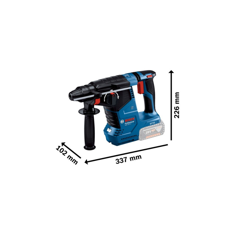 Bosch Akku-Bohrhammer GBH 18V-24 C Professional, 18Volt(blau/schwarz, 2x Li-Ionen Akku 5,0Ah, Bluetooth, in L-BOXX)