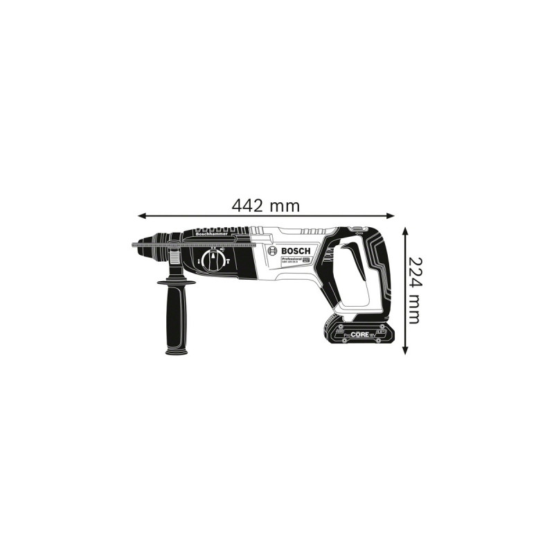 Bosch Akku-Bohrhammer GBH 18V-26 D Professional solo, 18Volt(blau/schwarz, ohne Akku und Ladegerät)