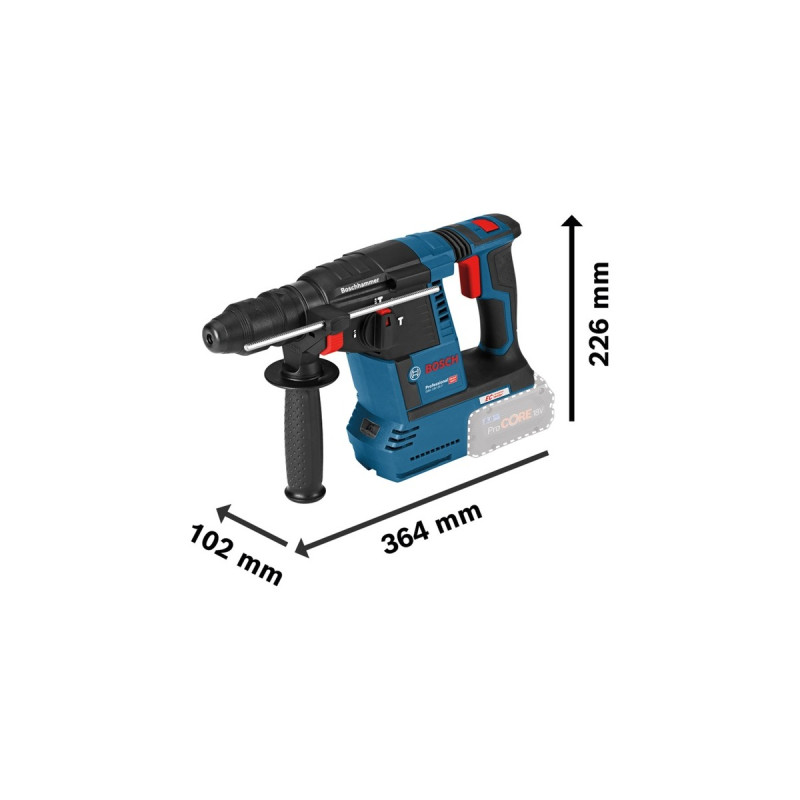 Bosch Akku-Bohrhammer GBH 18V-26 F Professional, 18Volt(blau/schwarz, 2x Li-Ionen Akku 5,0Ah, in L-BOXX)