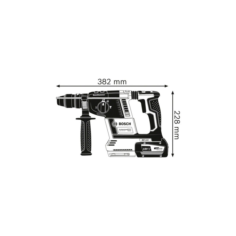Bosch Akku-Bohrhammer GBH 18V-26 F Professional solo, 18Volt(blau/schwarz, ohne Akku und Ladegerät)