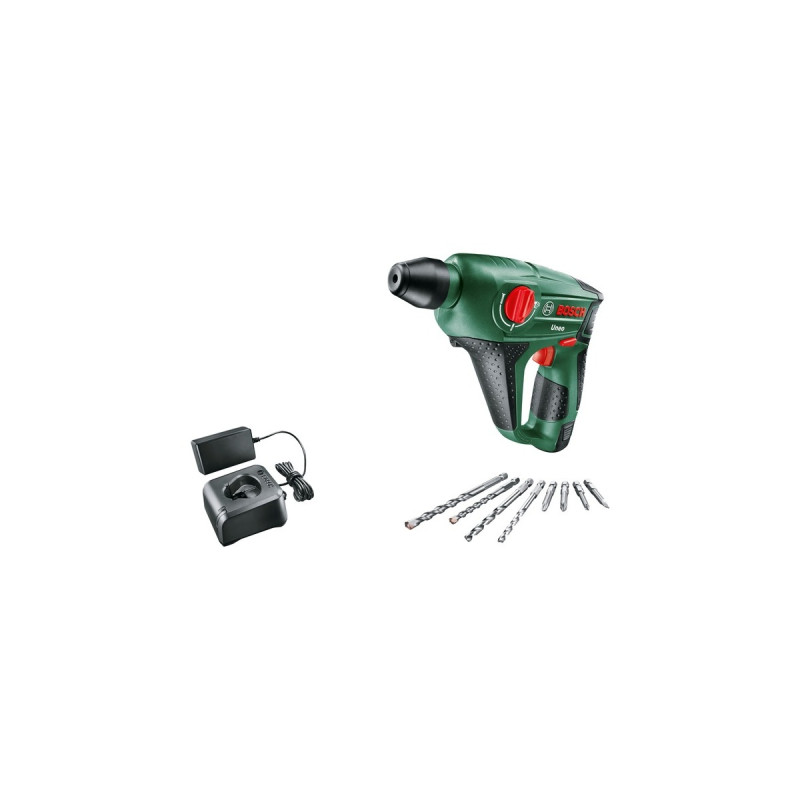 Bosch Akku-Bohrhammer Uneo, 12Volt(grün/schwarz, 2x Li-Ionen Akku 2,0Ah, im Koffer)