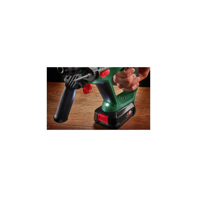 Bosch Akku-Bohrhammer UniversalHammer 18V(grün/schwarz, Li-Ionen Akku 2,5Ah, Koffer, POWER FOR ALL ALLIANCE)