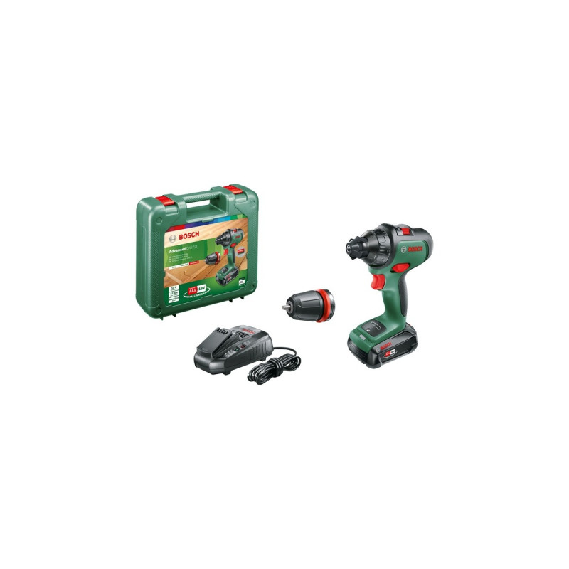 Bosch Akku-Bohrschrauber AdvancedDrill 18(grün/schwarz, Li-Ionen Akku 2,5Ah, Koffer, POWER FOR ALL ALLIANCE)