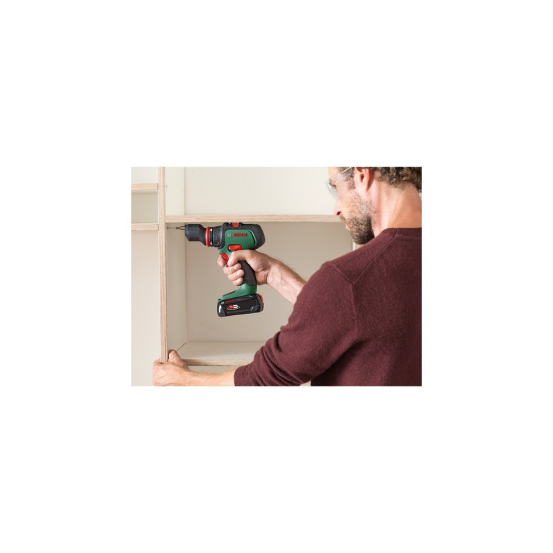Bosch Akku-Bohrschrauber AdvancedDrill 18, mit Aufsätzen(grün/schwarz, 2x Li-Ionen Akku 2,5Ah, Koffer, POWER FOR ALL ALLIANCE, Outlet)