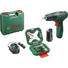 Bosch Akku-Bohrschrauber EasyDrill 1200 + 34-teiliges Bit- und Bohrer-Set(grün/schwarz, 2x Li-Ionen Akku 1,5Ah, Koffer)
