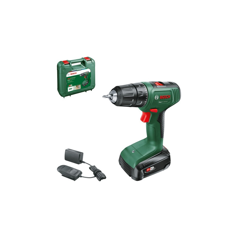 Bosch Akku-Bohrschrauber EasyDrill 18V-40(grün/schwarz, Li-Ionen Akku 2,0Ah, Koffer, POWER FOR ALL ALLIANCE)