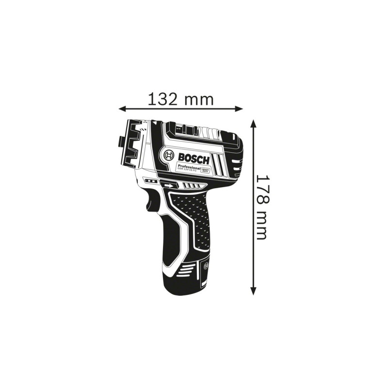 Bosch Akku-Bohrschrauber GSR 12V-15 FC Professional, 12Volt(blau/schwarz, 2x Li-Ionen Akku 2,0Ah, in L-BOXX)