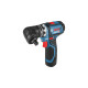 Bosch Akku-Bohrschrauber GSR 12V-15 FC Professional, 12Volt(blau/schwarz, 2x Li-Ionen Akku 2,0Ah, in L-BOXX)