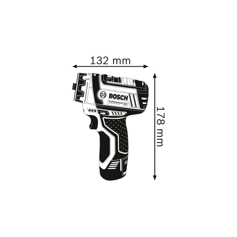 Bosch Akku-Bohrschrauber GSR 12V-15 FC Professional solo, 12Volt(blau/schwarz, ohne Akku und Ladegerät)