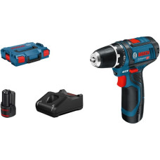 Bosch Akku-Bohrschrauber GSR 12V-15 Professional, 12 Volt(blau/schwarz, 2x Li-Ionen Akku 2,0Ah, in L-BOXX)