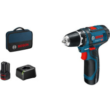 Bosch Akku-Bohrschrauber GSR 12V-15 Professional, 12 Volt(blau/schwarz, 2x Li-Ionen Akku 2,0Ah)