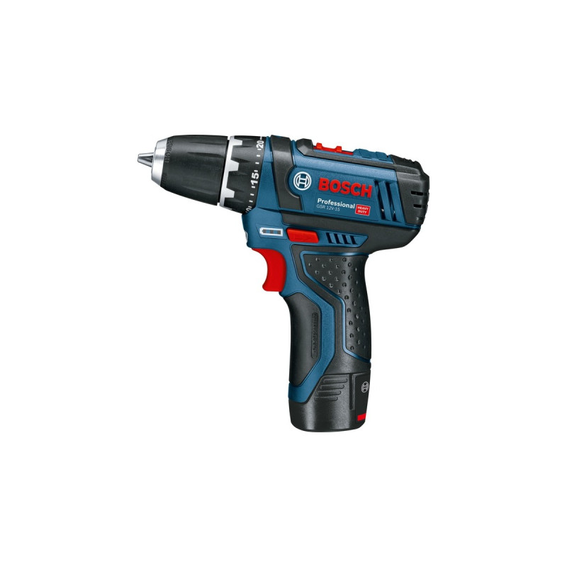 Bosch Akku-Bohrschrauber GSR 12V-15 Professional, 12 Volt(blau/schwarz, 2x Li-Ionen Akku 2,0Ah)