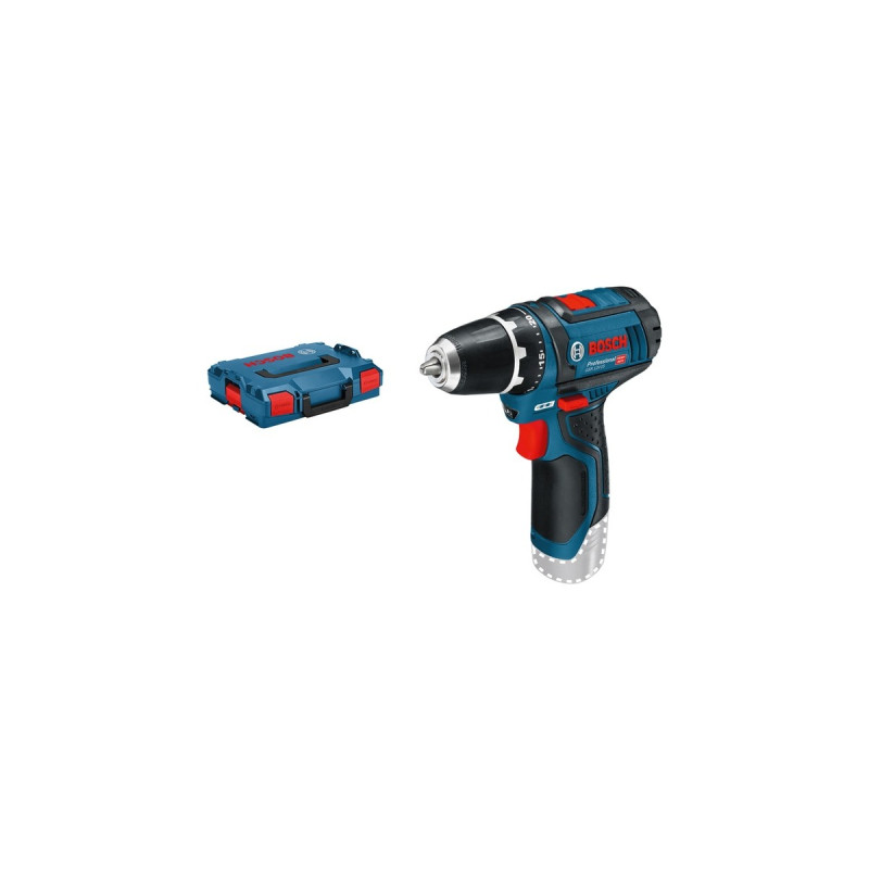 Bosch Akku-Bohrschrauber GSR 12V-15 Professional solo, 12Volt(blau/schwarz, ohne Akku und Ladegerät, L-BOXX)