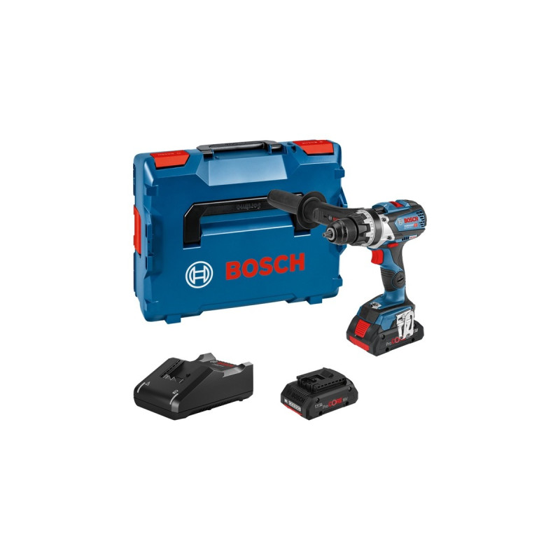 Bosch Akku-Bohrschrauber GSR 18V-110 C Professional, 18Volt(blau/schwarz, 2x Akku ProCORE18V 4,0Ah, Bluetooth Modul, L-BOXX)