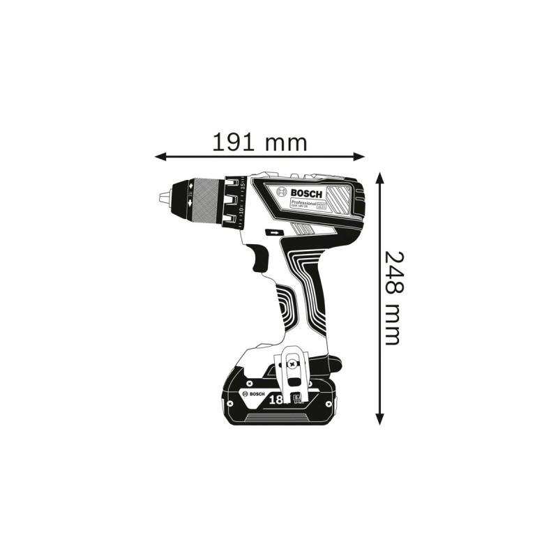 Bosch Akku-Bohrschrauber GSR 18V-28 Professional solo, 18Volt(blau/schwarz, ohne Akku und Ladegerät, in L-BOXX)
