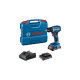 Bosch Akku-Bohrschrauber GSR 18V-45 Professional, 18Volt(blau/schwarz, 2x Li-Ionen Akku 2,0Ah, in L-Case)