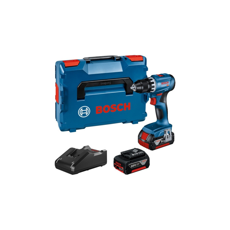 Bosch Akku-Bohrschrauber GSR 18V-45 Professional, 18Volt(blau/schwarz, 2x Li-Ionen Akku 3,0Ah, in L-BOXX)