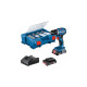 Bosch Akku-Bohrschrauber GSR 18V-45 Professional, 18Volt(blau/schwarz, 2x Li-Ionen Akku 2,0Ah, 82-teiliges Zubehör-Set, in L-Case)