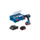 Bosch Akku-Bohrschrauber GSR 18V-55 Professional, 18Volt(blau/schwarz, 2x Li-Ion Akku 4,0Ah, L-Case Pick & Click, 82-teiliges Zubehör-Set)