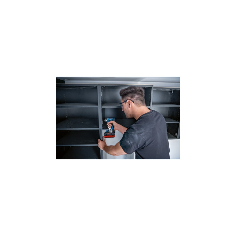 Bosch Akku-Bohrschrauber GSR 18V-90 FC Professional, 18Volt(blau/schwarz, 2x Akku ProCORE18V 4,0Ah, in L-BOXX)