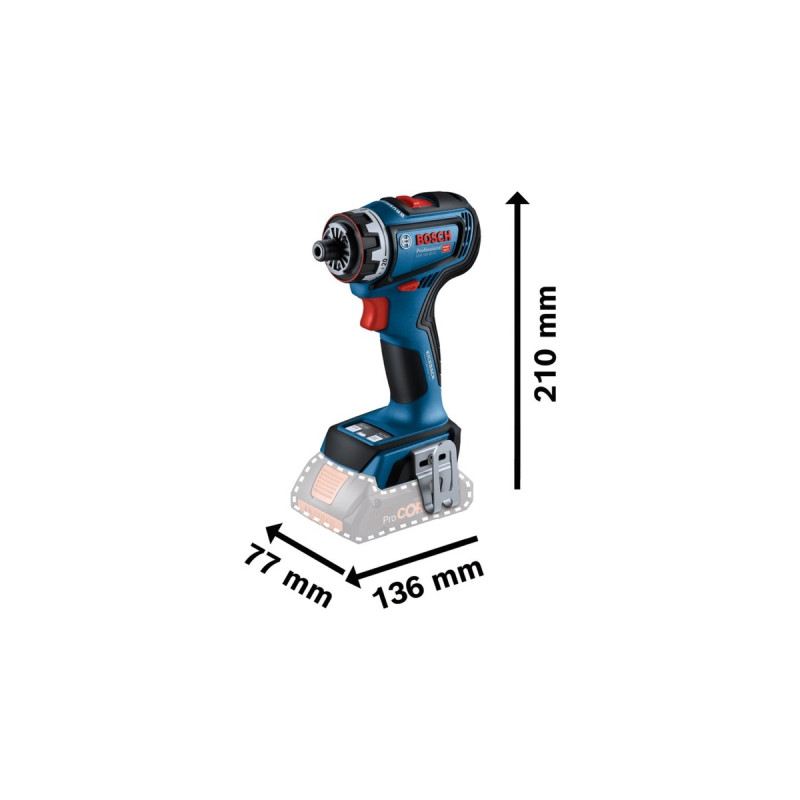 Bosch Akku-Bohrschrauber GSR 18V-90 FC Professional solo, 18Volt(blau/schwarz, ohne Akku und Ladegerät, in L-BOXX)