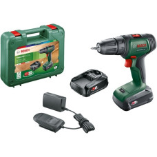 Bosch Akku-Bohrschrauber UniversalDrill 18V(grün/schwarz, 2x Li-Ionen Akku 1,5Ah, Koffer, POWER FOR ALL ALLIANCE)