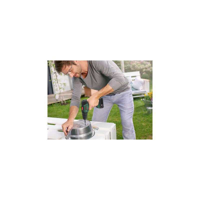 Bosch Akku-Bohrschrauber UniversalDrill 18V(grün/schwarz, Li-Ionen Akku 1,5Ah, Koffer, POWER FOR ALL ALLIANCE)