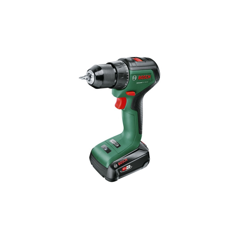 Bosch Akku-Bohrschrauber UniversalDrill 18V-60(grün/schwarz, Li-Ionen Akku 2,0Ah, Koffer, POWER FOR ALL ALLIANCE)