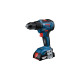 Bosch Akku-Combo Kit GDX 18V-200 Professional + GSR 18V-55 Professional, 18Volt, Werkzeug-Set(blau/schwarz, 2x Li-Ionen Akku 4,0Ah, Schlagschrauber und Bohrschrauber, in L-Case)