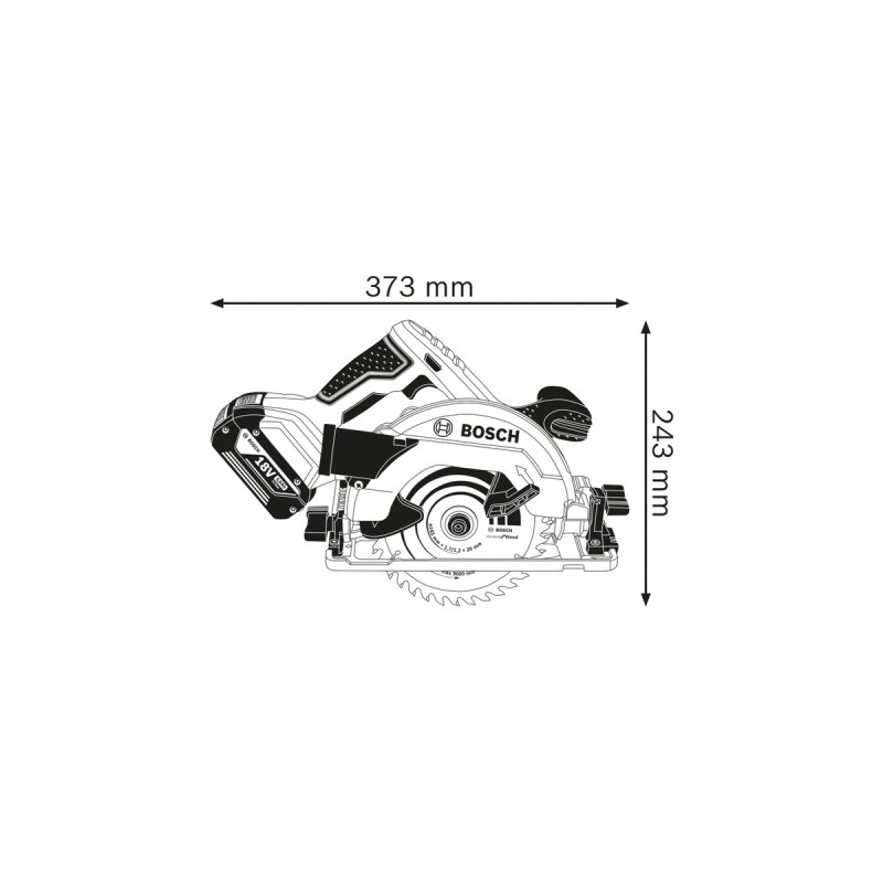Bosch Akku-Handkreissäge GKS 18V-57G Professional(blau/schwarz, ohne Akku und Ladegerät, in L-BOXX)
