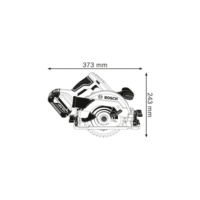 Bosch Akku-Handkreissäge GKS 18V-57 G Professional, 18Volt(blau/schwarz, 2x Li-Ionen Akku 5,0Ah, L-BOXX, Führungsschiene)