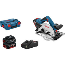 Bosch Akku-Handkreissäge GKS 18V-57 G Professional, 18Volt(blau/schwarz, 2x Li-Ionen Akku 4,0Ah, in L-BOXX)