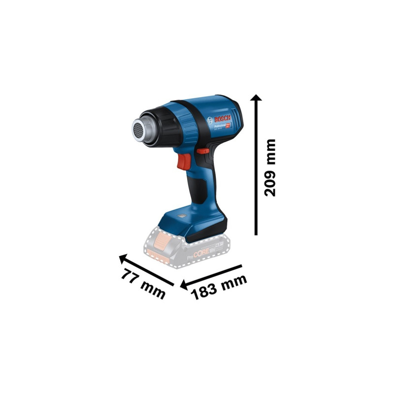 Bosch Akku-Heißluftgebläse GHG 18V-50 Professional solo, 18Volt(blau/schwarz, ohne Akku und Ladegerät)