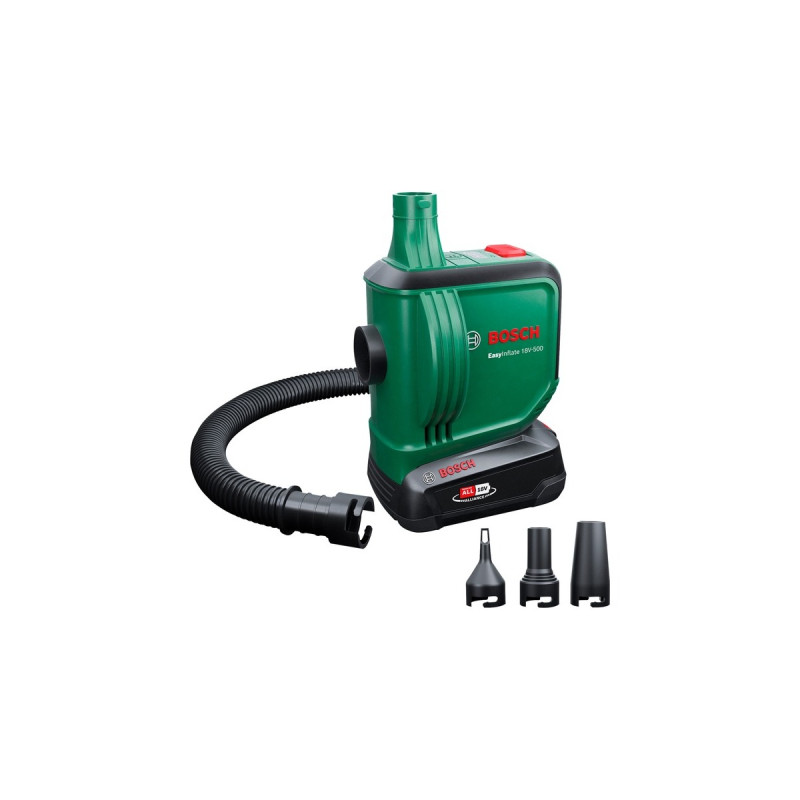 Bosch Akku-Luftpumpe EasyInflate 18V-500, 18Volt(grün/schwarz, Li-Ionen Akku 2,0Ah, POWER FOR ALL ALLIANCE)