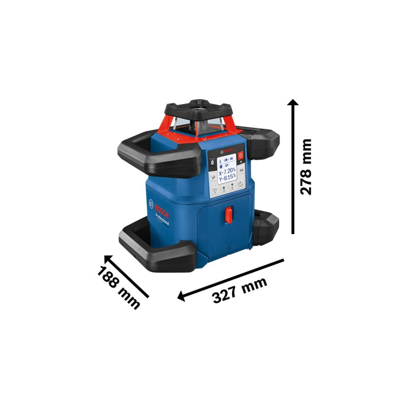 Bosch Akku-Rotationslaser GRL 600 CHV Professional, 18Volt, mit Halterung(blau, Akku ProCORE18V 4,0Ah, Koffer, rote Laserlinie)
