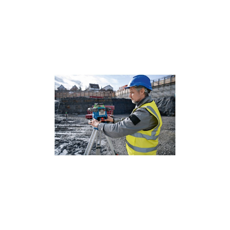 Bosch Akku-Rotationslaser GRL 650 CVHG Professional, 18Volt, mit Baustativ(blau, Akku ProCORE18V 4,0Ah, Koffer, grüne Laserlinie)