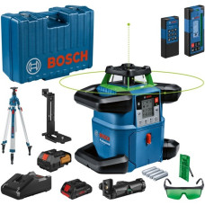 Bosch Akku-Rotationslaser GRL 650 CVHG Professional, 18Volt, mit Baustativ(blau, Akku ProCORE18V 4,0Ah, Koffer, grüne Laserlinie)