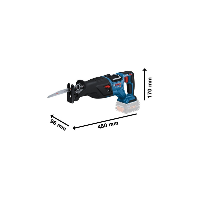 Bosch Akku-Säbelsäge BITURBO GSA 18V-28 Professional(blau/schwarz, 2x Akku ProCORE18V 5,5Ah, in L-BOXX)
