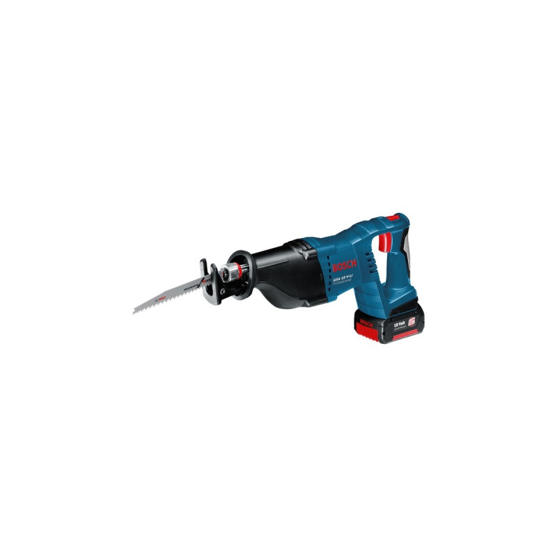 Bosch Akku-Säbelsäge GSA 18 V-LI Professional, 18 Volt(blau/schwarz, 2x Li-Ionen Akku 5,0Ah, in L-BOXX)