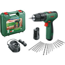Bosch Akku-Schlagbohrschrauber EasyImpact 1200 + Bit- und Bohrer-Set(grün/schwarz, 2x Li-Ionen Akku 1,5Ah, Koffer)