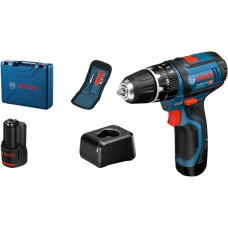 Bosch Akku-Schlagbohrschrauber GSB 12V-15 Professional, 12 Volt(blau/schwarz, 2x Li-Ionen Akku 2,0Ah, 10 Bits)